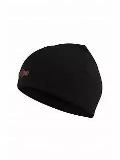 Теплая шапка из мягкой вискозы и полиэстра черного цвета Doreanse RT840